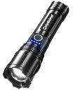 Gohybird 懐中電灯 led 懐中ライト Type-C 充電式/電池式 ハンディライト 軍用 最強 小型 モバイルバッテリー IPX6防水 4モード調光 ズーム式 耐衝撃 残量表示機能 自転車 登山 夜釣り 作業用 停電 緊急用 避難対策 父の日