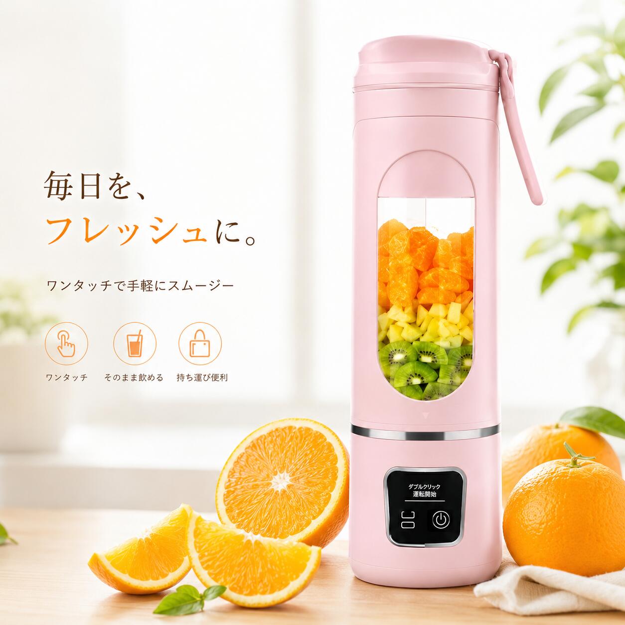 ★7/19迄限定400円OFF★ミキサー コードレス スムージー 持ち運び 小型 ジューサー USB充電式 みじん切り器 野菜 ジュース 離乳食用 栄養補充 氷 一台多役 500ML 30000回転 持ち運び ハンドミキサー 離乳食 安全機能 USB出力 アウトドア プレゼント