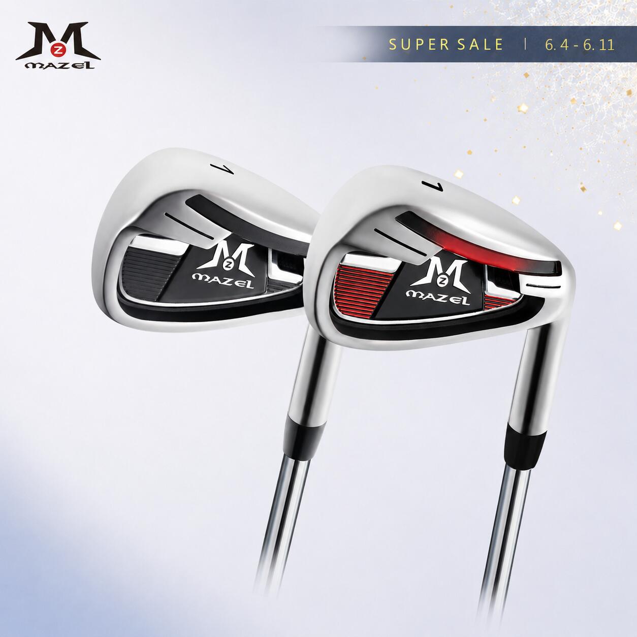 【 楽天スーパーセール10%OFF】 MAZEL アイアン WM-X3 キャビティバック マゼル ミスヒット 軽減 スコア プロ スチールシャフト iron 単品 メンズ 右用 Sフレックス 高反発 1番 2番 3番 4番 5番 6番 7番 8番 9番 PW SW ブラック レッド 関西 アイアン フィッティング