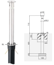 【帝金】バリカー 上下式スタンダード KS-11CT 端部用 取替用支柱
