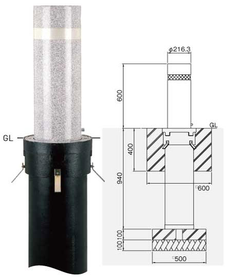 【帝金】バリカー 上下式バランサー内蔵 KW-2160CT 端部用