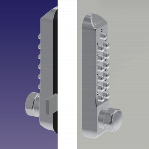 キーレックス K592TA-1 面付本締錠 両面ボタンタイプ　エアタイト避けライナー付き（047交換商品）
