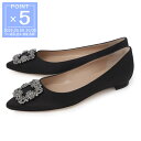 マノロ ブラニク MANOLO BLAHNIK パンプス フラットパンプス ブラック レディース hangisiflat fmc 9xx0348 0053 bl...