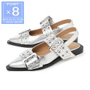 ガニー GANNI バレリーナシューズ フラットシューズ シルバー レディース 大きいサイズあり s2725 018 silver FEMININE BUCKL...