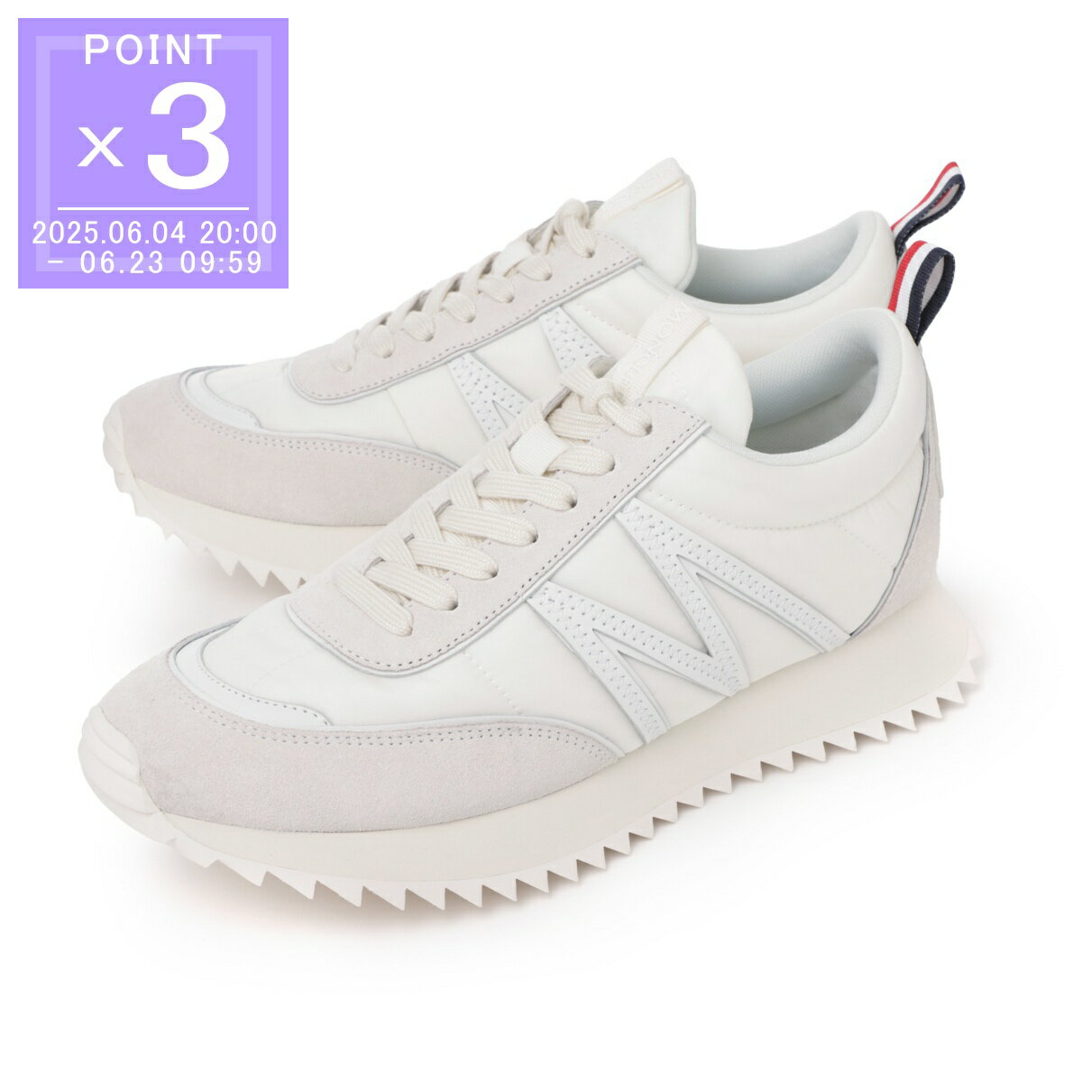楽天モダンブルー楽天市場店モンクレール MONCLER スニーカー ホワイト メンズ 大きいサイズあり pacey low top 4m00210 m4156 035 PACEY LOW TOP SNEAKERS【返品送料無料】[2025SS]