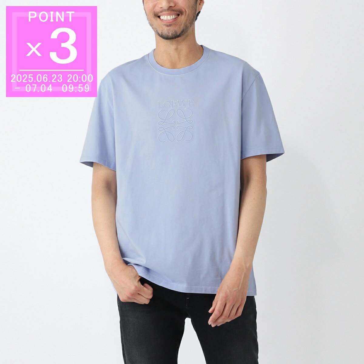 ロエベ LOEWE クルーネック Tシャツ ブルー メンズ h526y22xbn 5140 RELAXED FIT T-SHIRT【返品送料無料】[2025SS]のサムネイル