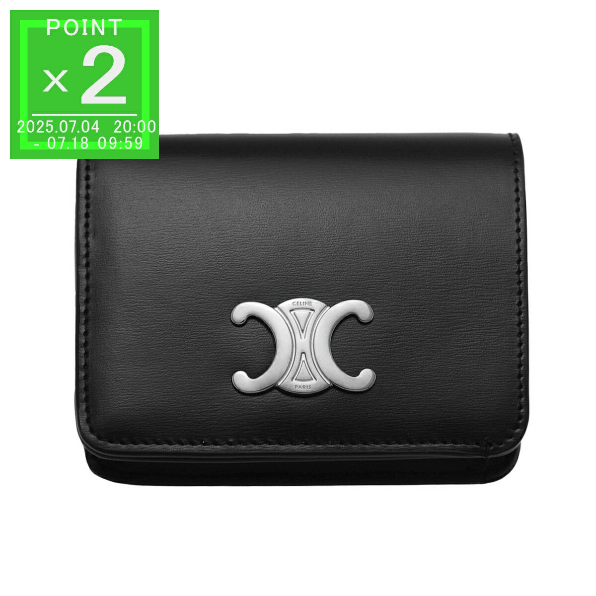 CELINE☆TRIOMPHE コンパクト 二つ折り 財布 BLACK LADIES 10k62-3dpv-38di01.jpg
