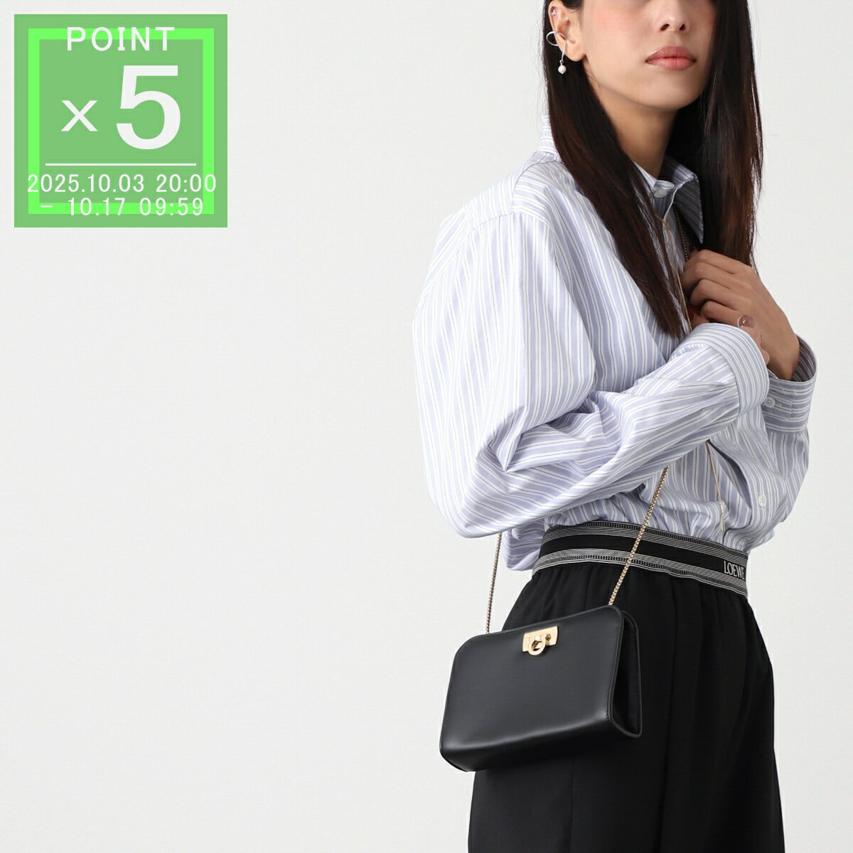 フェラガモ FERRAGAMO クラッチバッグ 2WAY ブラック レディース wandamini cl 218352 0771651 nero DIANA MINI CLUTCH【返品送料無料】