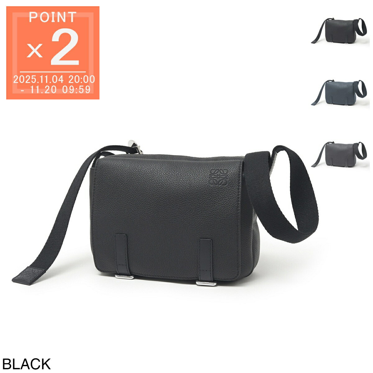 ロエベ LOEWE クロスボディバッグ メッセンジャーバッグ メンズ b553a72x22 1100 MILITARY MESSENGER B..