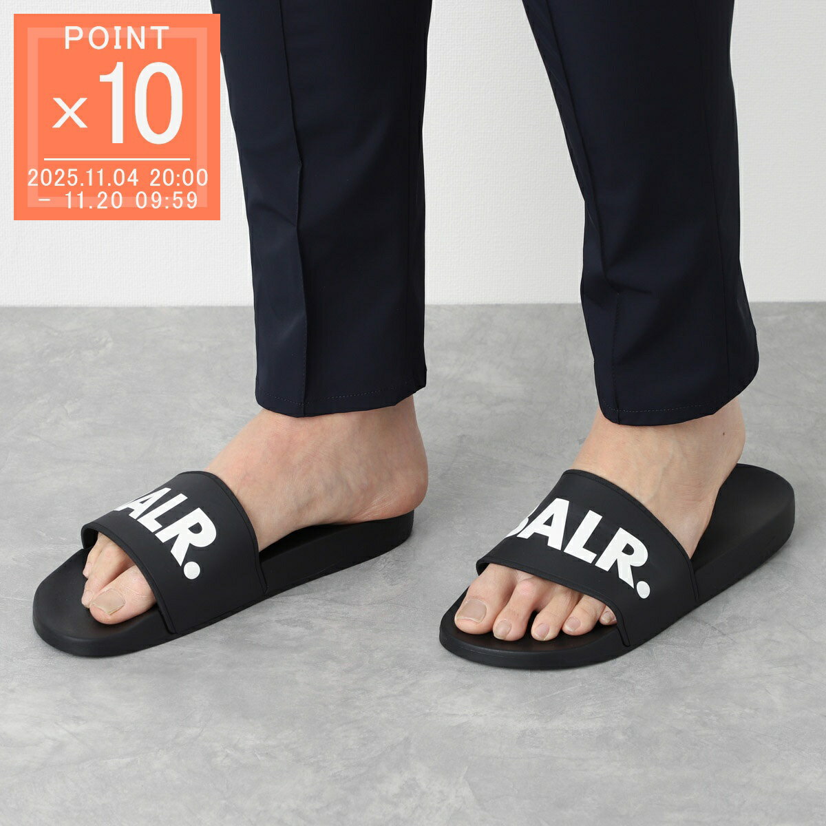 ボーラー BALR. サンダル スライドサンダル ブラック メンズ 大きいサイズあり classic brand slide jetblack CLASSIC BRAND SLIDE【返品送料無料】