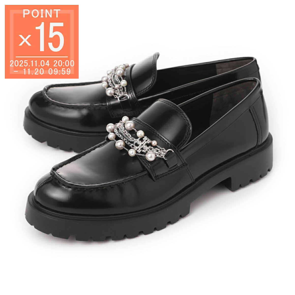 トリーバーチ TORY BURCH ローファー ブラック レディース 165828 006 EMBELLISHED CLASSIC LUG LOAFER【返品送料無料】