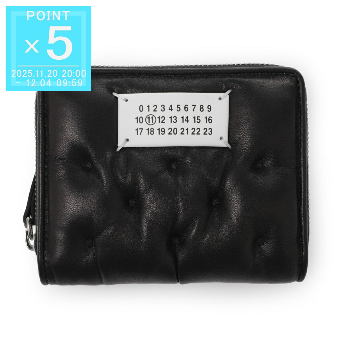 メゾンマルジェラ Maison Margiela コンパクトウォレット コインケース ブラック レディース sa1ui0032 p6434 t8013 GLAM SLAM WALLET ZIP AROUND CONTINENTAL SMALL【返品送料無料】