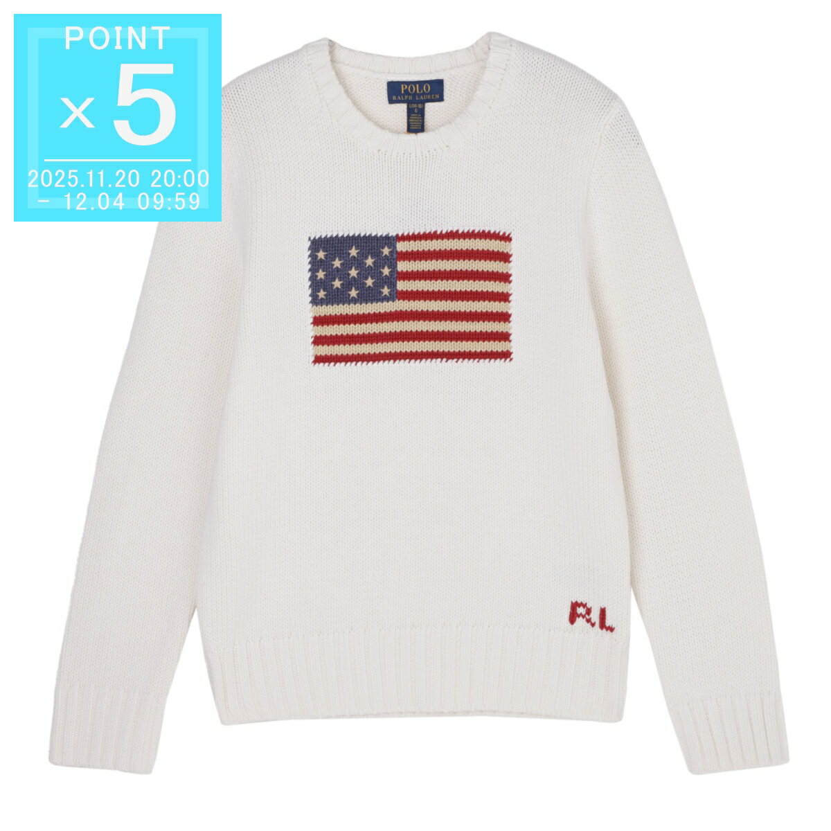 ポロラルフローレン POLO RALPH LAUREN クルーネックニット KIDS キッズ ガールズ ボーイズ ホワイト ..