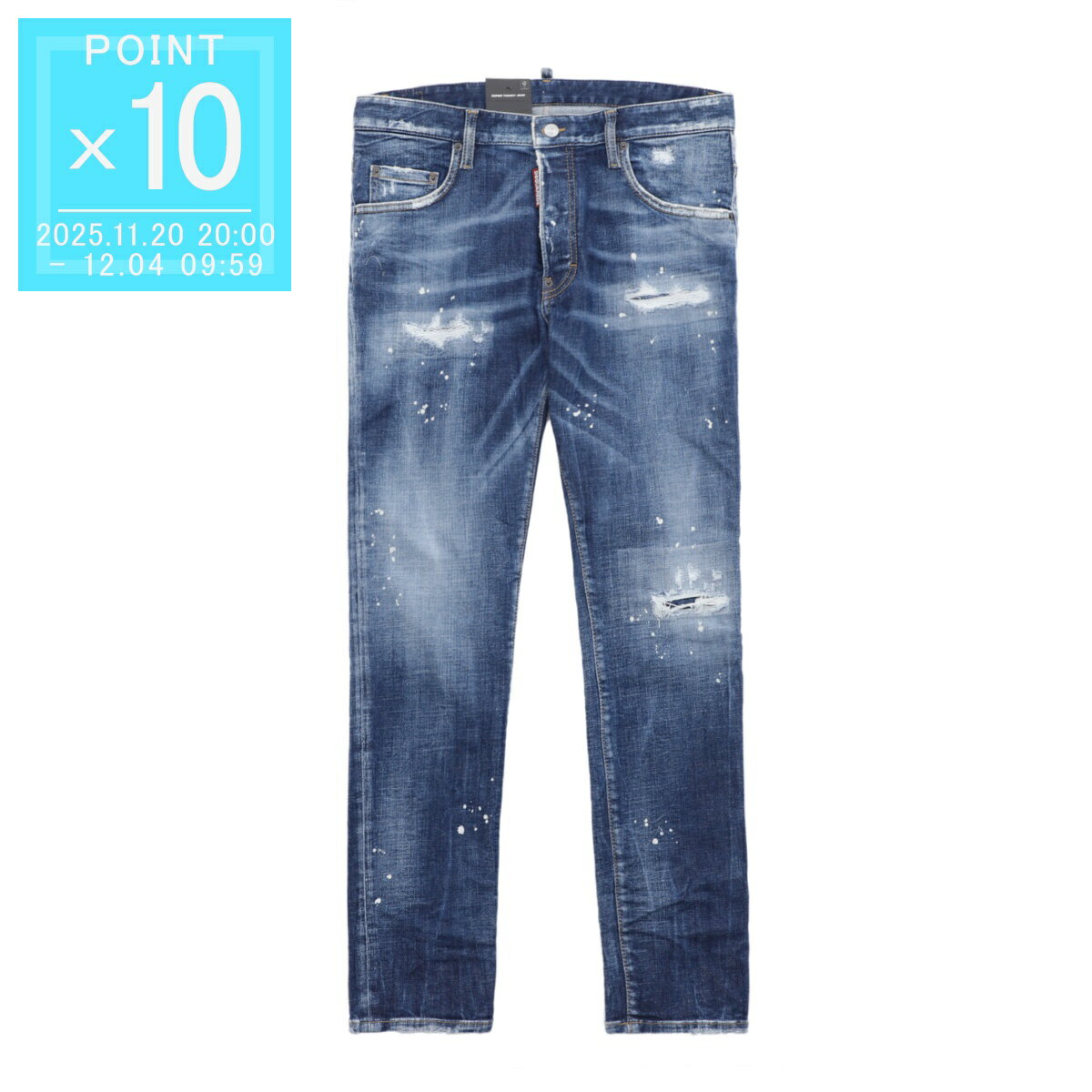 【アウトレット】ディースクエアード DSQUARED2 ボタンフライジーンズ ブルー メンズ s74lb1327 s30872 470 SUPER TWINKY JEANS【返品送料無料】