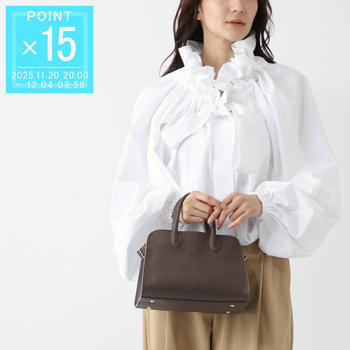 【アウトレット】クリスチャン ヴィラ CHRISTIAN VILLA ハンドバッグ 2WAY ショルダーバッグ ブラウン レディース 6244 praline【返品送料無料】[2025SS][outnew]