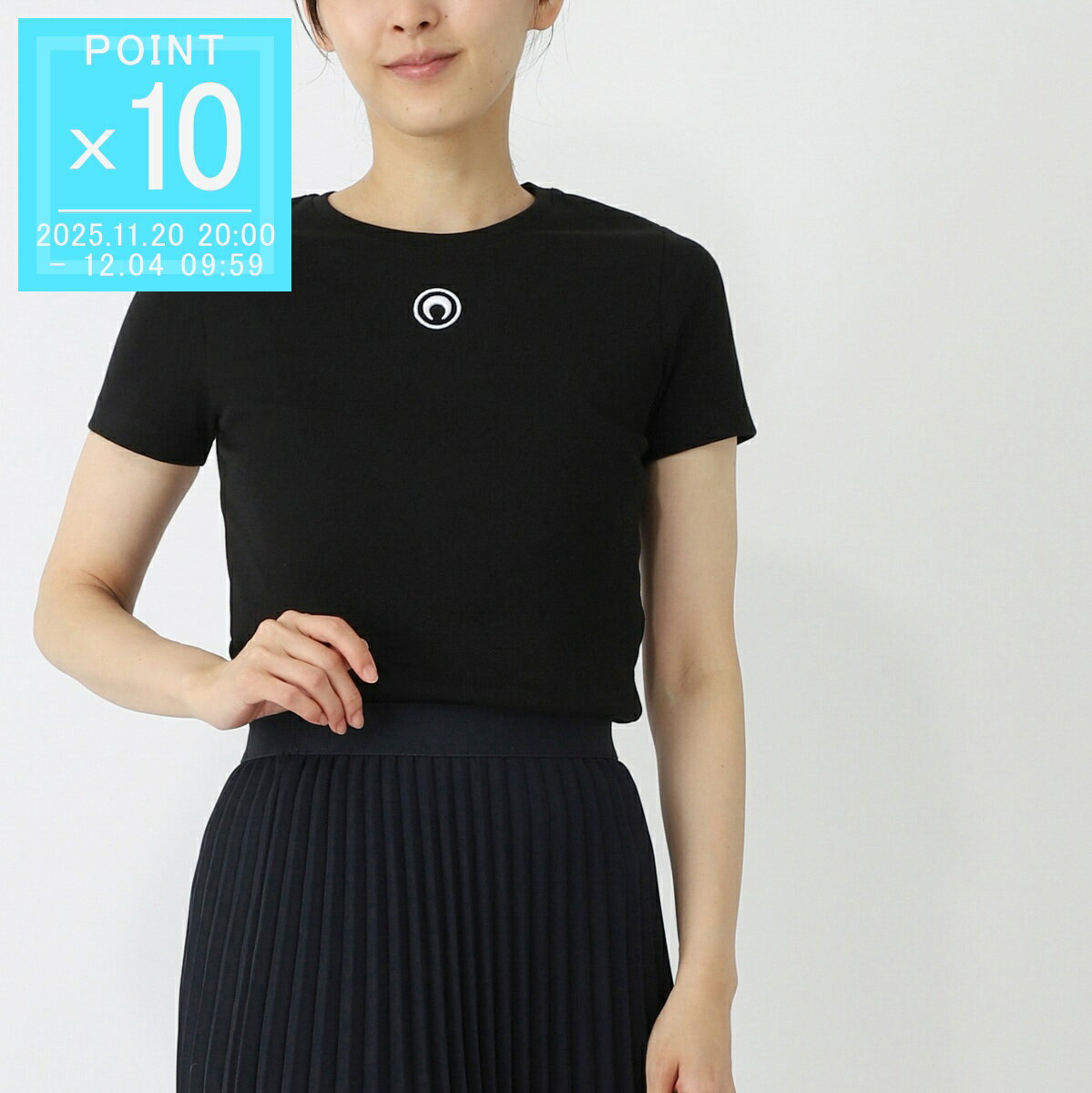 ֥롼ŷԾŹ㤨֥ޥ꡼  MARINE SERRE 롼ͥåT ֥å ǥ wtt012a cjer0008 bk99 MOON LOGO JERSEY BABY FIT T-SHIRT̵ۡפβǤʤ21,000ߤˤʤޤ