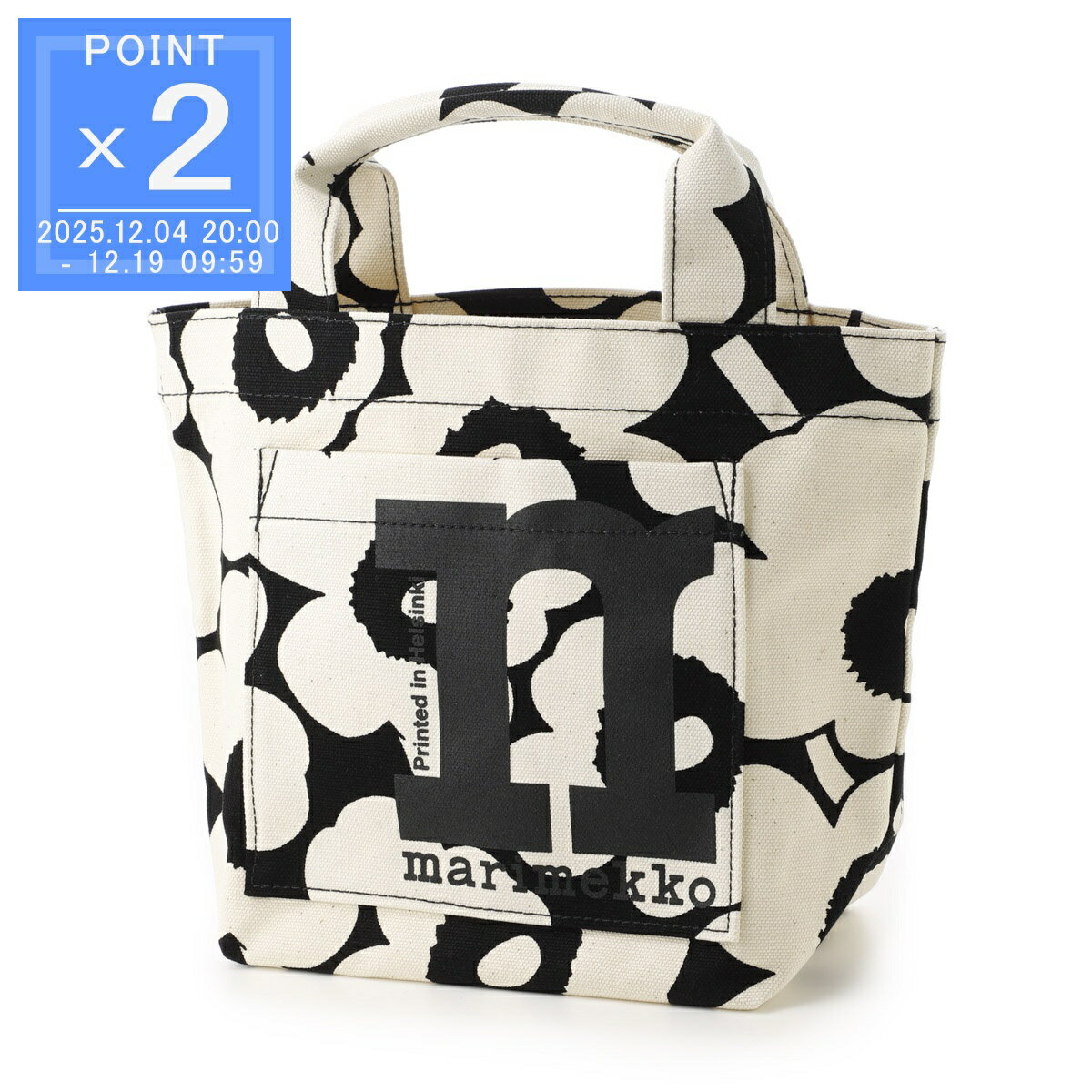 マリメッコ marimekko トートバッグ ブラック レディース 092197 908 MONO MINI TOTE UNIKKO【返品送料無料】