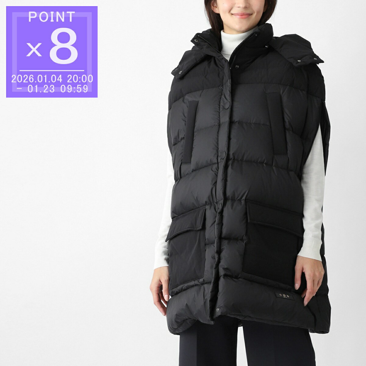 【美品】希少サイズ✦TATRAS ✦フード付きダウンベスト✦04 TATRAS（タトラス） ダウンベスト CHACCLE LTLA24A4290-D レディース