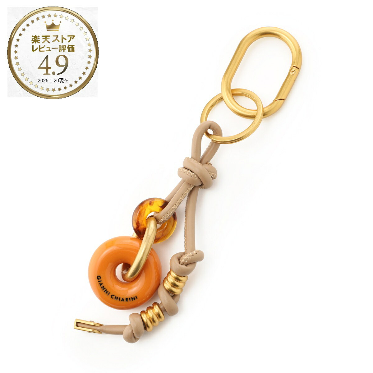 Rakuten - ジャンニ キアリーニ GIANNI CHIARINI キーリング MIX レディース pcresindonut08 14527 turtle spice DONUT CHARM レザー ドーナッツシェイプ バッグチャーム【返品送料無料】[2026SS]