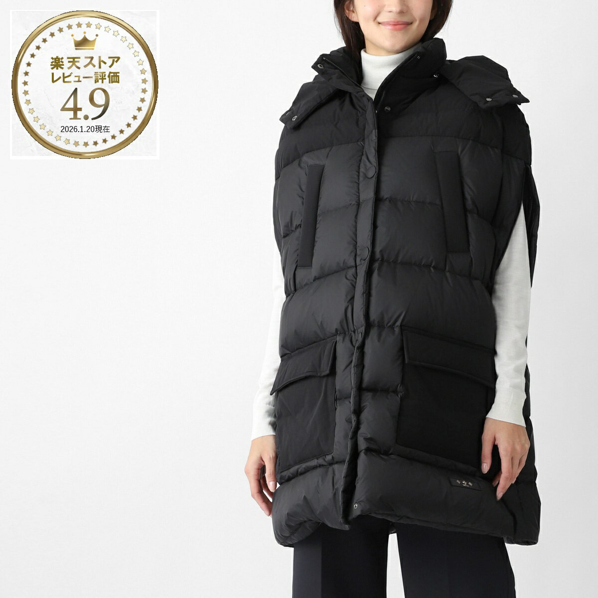 【4/5限定!当選確率1/2!MAX300%POINT BACK!※要エントリー】【アウトレット】タトラス TATRAS ダウンベスト ブラック レディース 大きいサイズあり clematide ljxa0069010528 001 black CLEMATIDE クレマティーデ【返品送料無料】
