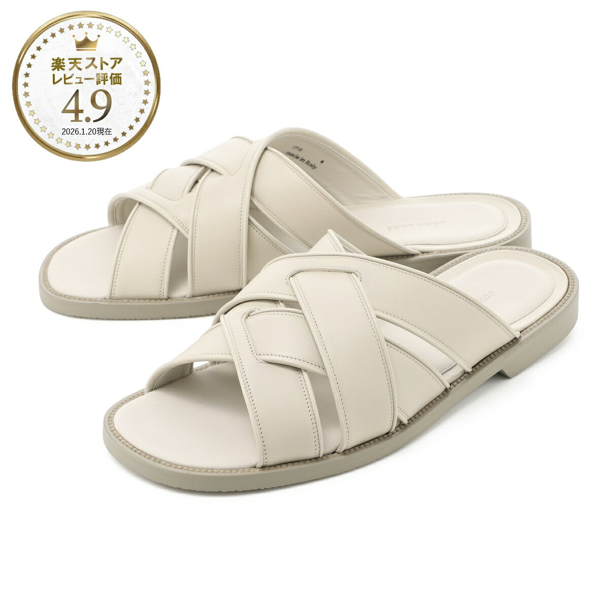 Rakuten - 【6/5限定!当選確率1/2!MAX300%POINT BACK!※要エントリー】ジョンロブ JOHN LOBB サンダル ホワイト メンズ 大きいサイズあり salt aa9abrl 2l chalk SALT ソルト【返品送料無料】
