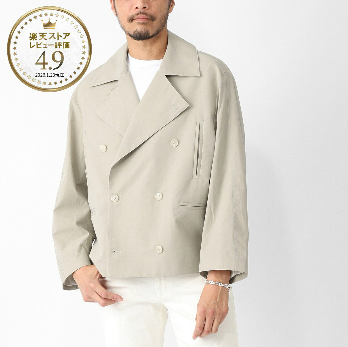 樂天商城 - ロッソラメ rossorame ショートコート ピーコート ベージュ メンズ jk11 co02 JK11 【国内正規品】【返品送料無料】[2026SS]