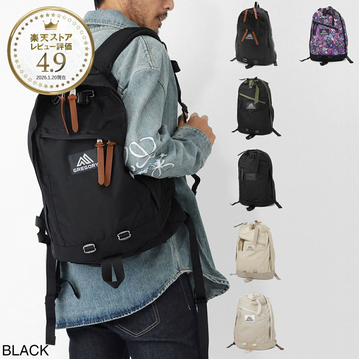 樂天商城 - グレゴリー GREGORY バックパック メンズ 65169 1041 black DAY PACK【返品送料無料】