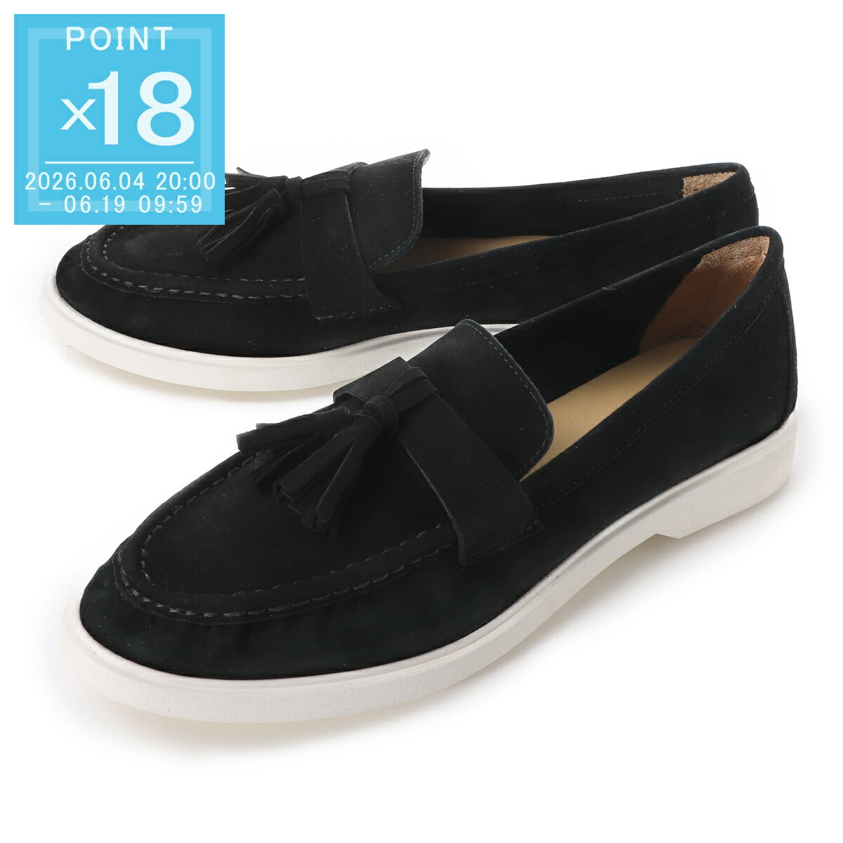樂天商城 - パスクッチ PASCUCCI タッセルローファー ブラック レディース 大きいサイズあり chic 1032 reverse nero CHIC スエード モールドソール オフィスカジュアル【返品送料無料】[2026SS]