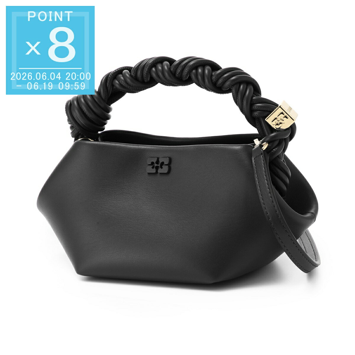 乐天商城 - ガニー GANNI ハンドバッグ 2WAY ショルダーバッグ ミニバッグ ブラック レディース a6946 099 black BOU BAG MINI バタフライロゴ リサイクルレザー【返品送料無料】