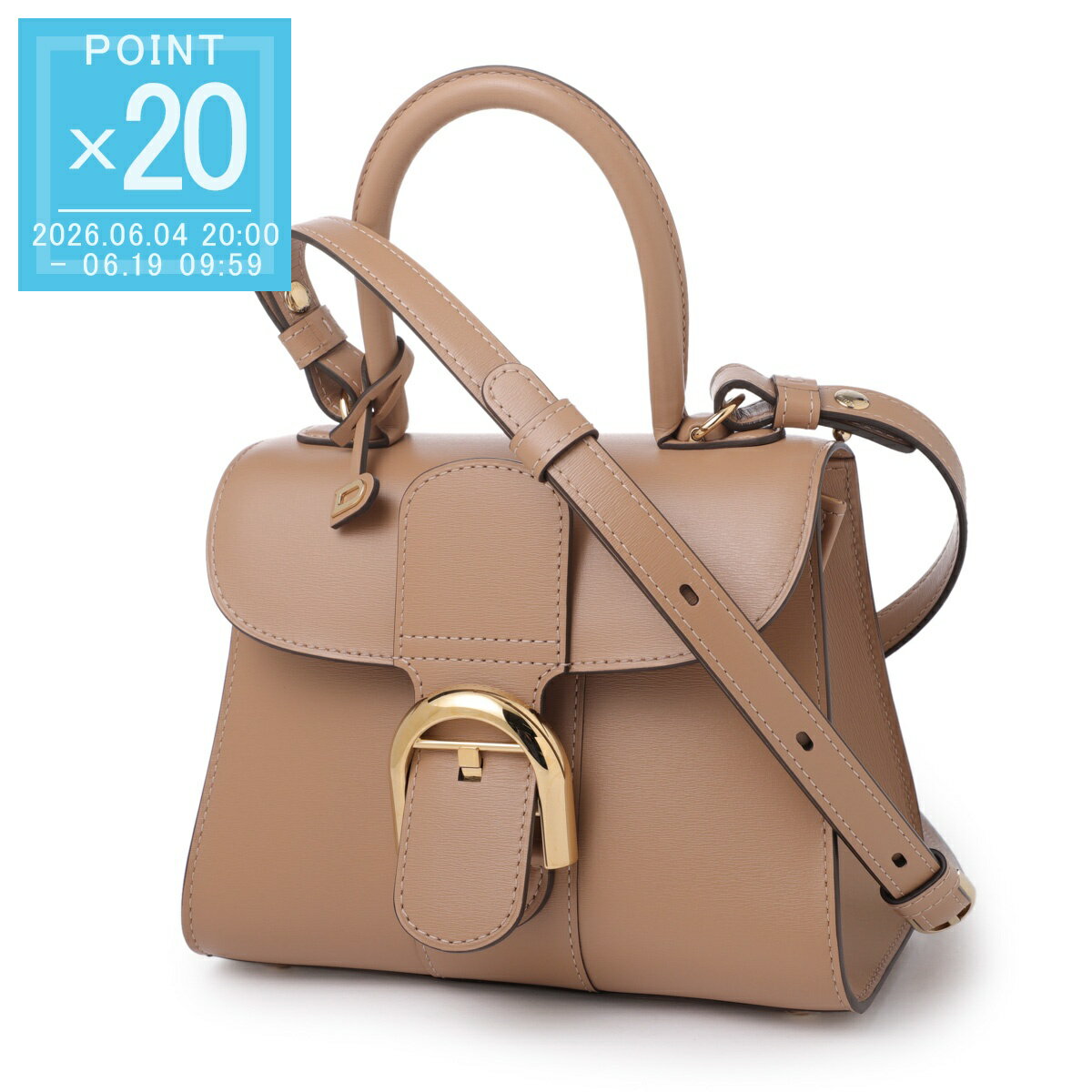 Rakuten - 【6/5限定!当選確率1/2!MAX300%POINT BACK!※要エントリー】デルヴォー DELVAUX ハンドバッグ 2WAY ショルダーバッグ ブラウン レディース aa0406aam024fdo tenderbeige BRILLANT MINI S BOX CALF【返品送料無料】