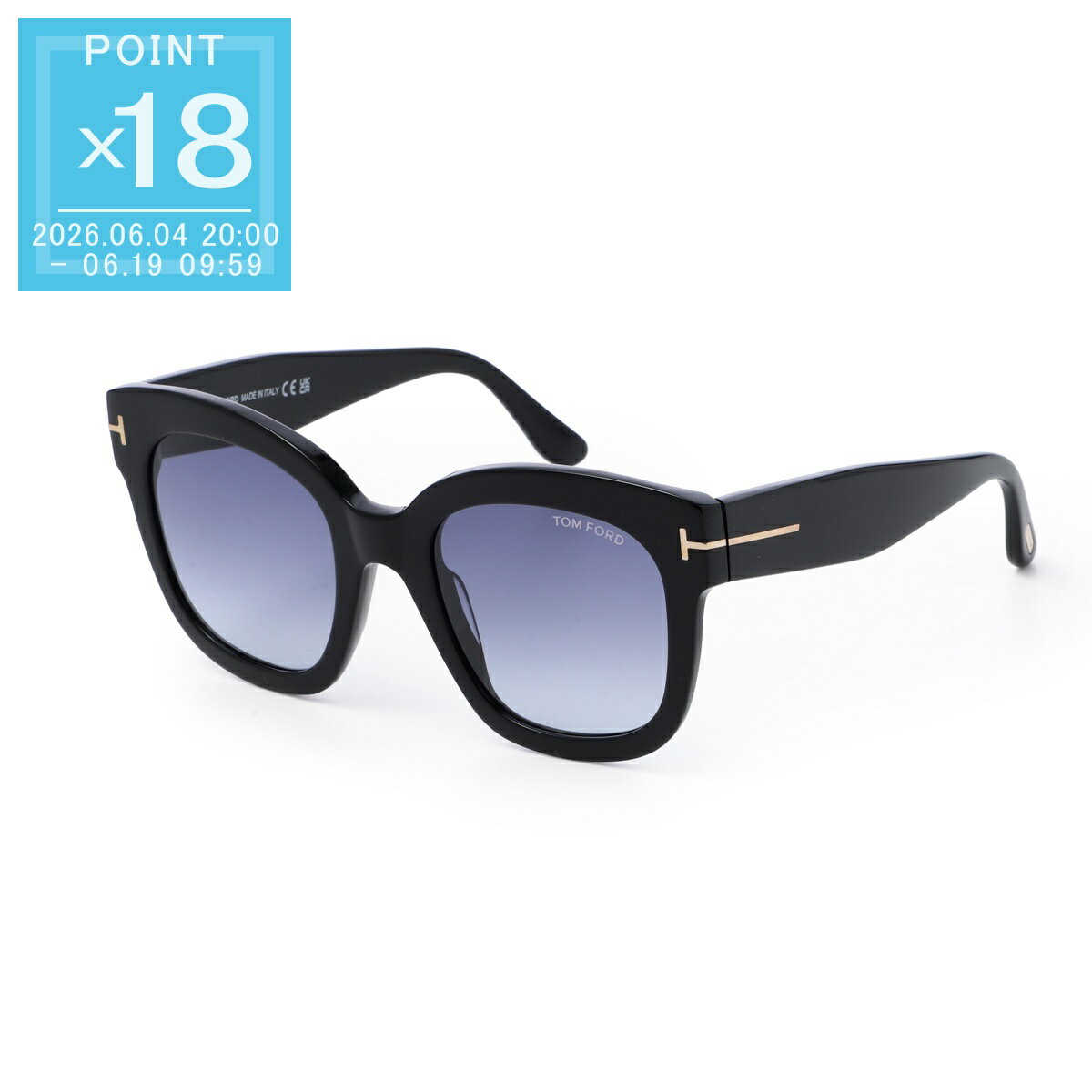 Rakuten - 【6/5限定!当選確率1/2!MAX300%POINT BACK!※要エントリー】トムフォード TOM FORD サングラス ブラック レディース ft0613 01w Beatrix-02【返品送料無料】