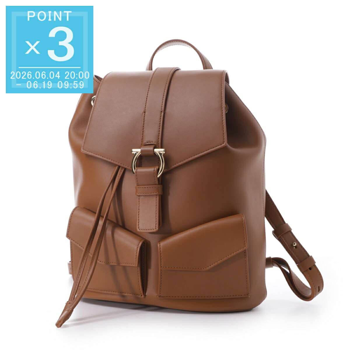 Rakuten - 【6/5限定!当選確率1/2!MAX300%POINT BACK!※要エントリー】フェラガモ FERRAGAMO バックパック リュックサック ブラウン レディース backpack 21a557 791117 naturalerst【返品送料無料】[2026SS]