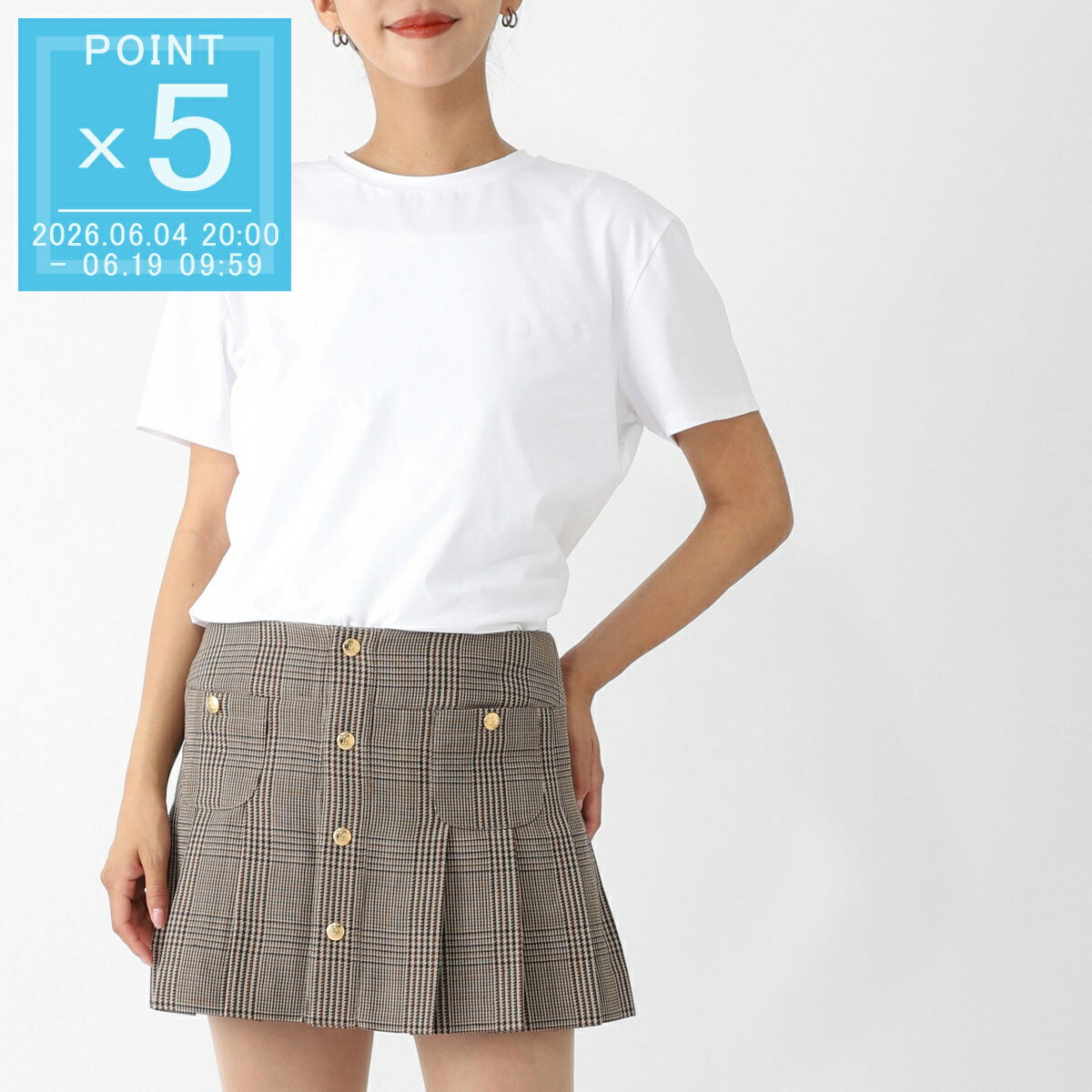 乐天商城 - アクネ ACNE STUDIOS クルーネックTシャツ ホワイト レディース cl0309 183【返品送料無料】