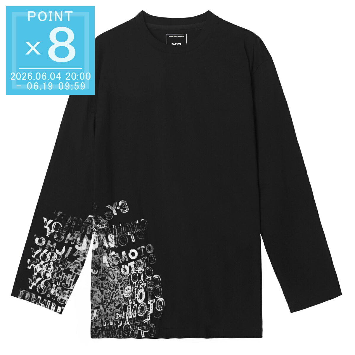 Rakuten - ★最大300%ポイント還元! 確率1/2! 6/10限定!※要エントリー ワイスリー Y-3 クルーネック 長袖Tシャツ ブラック メンズ kr2239 black Y-3 GFX LONG SLEEVE TEE グラフィック ロング スリーブ ティー【返品送料無料】[2026SS]