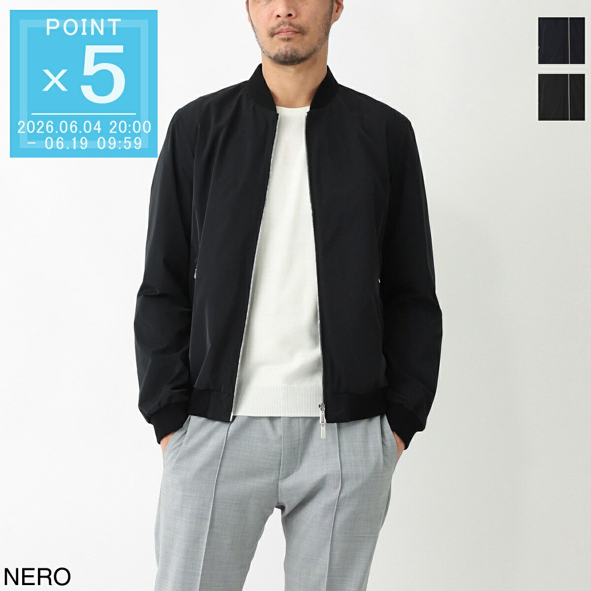 樂天商城 - 【アウトレット】ムーレー MOORER ジップアップジャケット ボンバージャケット メンズ 大きいサイズあり sorano d6 nero SORANO-D6 ソラーノ【返品送料無料】