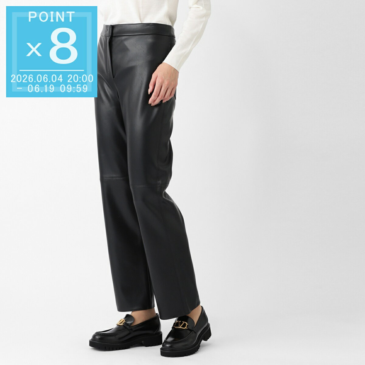 Rakuten - 【6/5限定!当選確率1/2!MAX300%POINT BACK!※要エントリー】【アウトレット】エスマックスマーラ S Max Mara フレアパンツ フェイクレザーパンツ ブラック レディース sublime 2529786013600 004 SUBLIME レザールック スリム パンツ【返品送料無料】