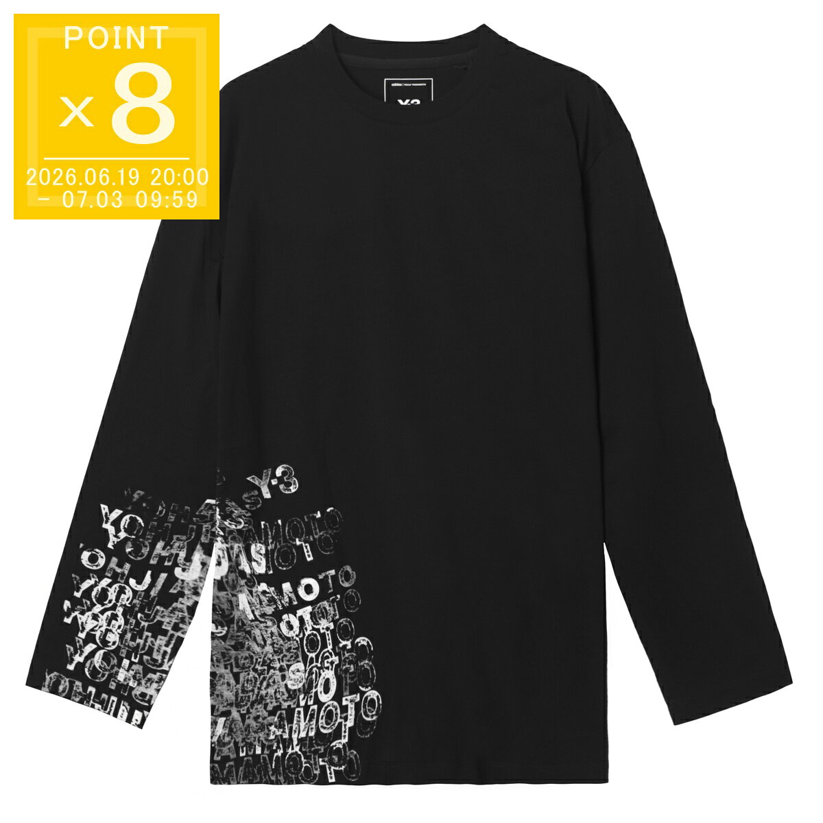 乐天商城 - ワイスリー Y-3 クルーネック 長袖Tシャツ ブラック メンズ kr2239 black Y-3 GFX LONG SLEEVE TEE グラフィック ロング スリーブ ティー【返品送料無料】[2026SS]