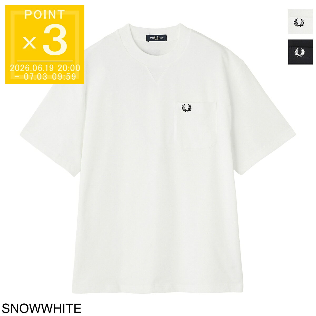 乐天商城 - フレッドペリー FRED PERRY クルーネックTシャツ メンズ m2408 129 Pocket Detail T-Shirt M2408【返品送料無料】[2026SS]