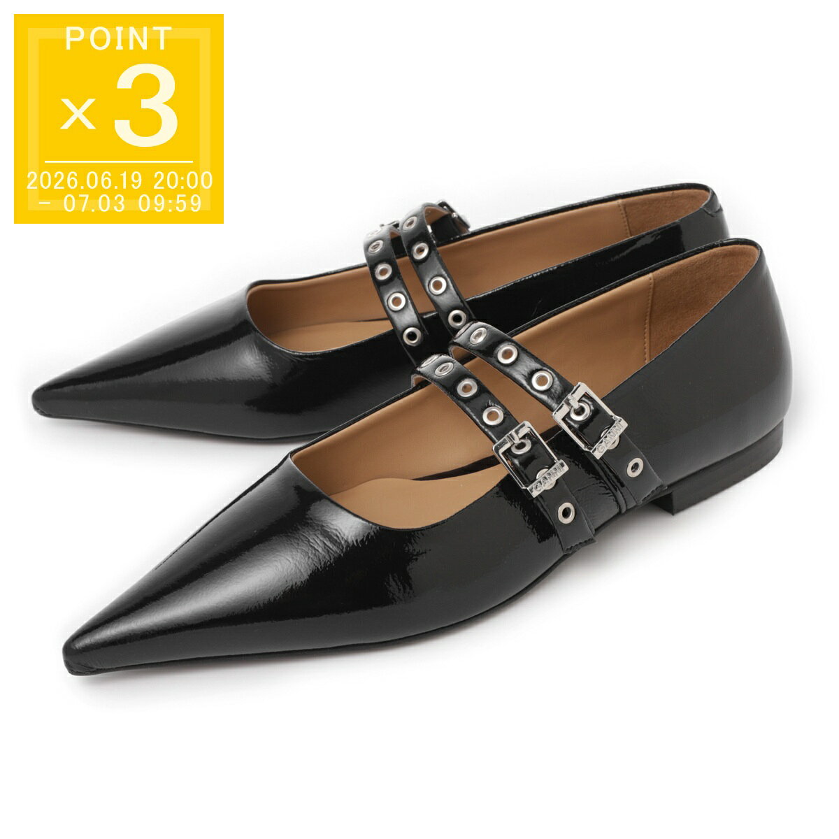 樂天商城 - 【アウトレット】ガニー GANNI バレエシューズ メリージェーン ブラック レディース s2508 099 black EYELETS BALLERINAS【返品送料無料】
