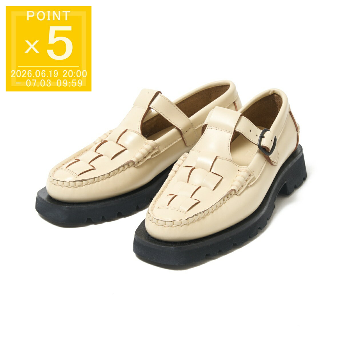 ヘリュー HEREU ローファー Tストラップローファー ベージュ レディース SOLLER SPORT ソラー
