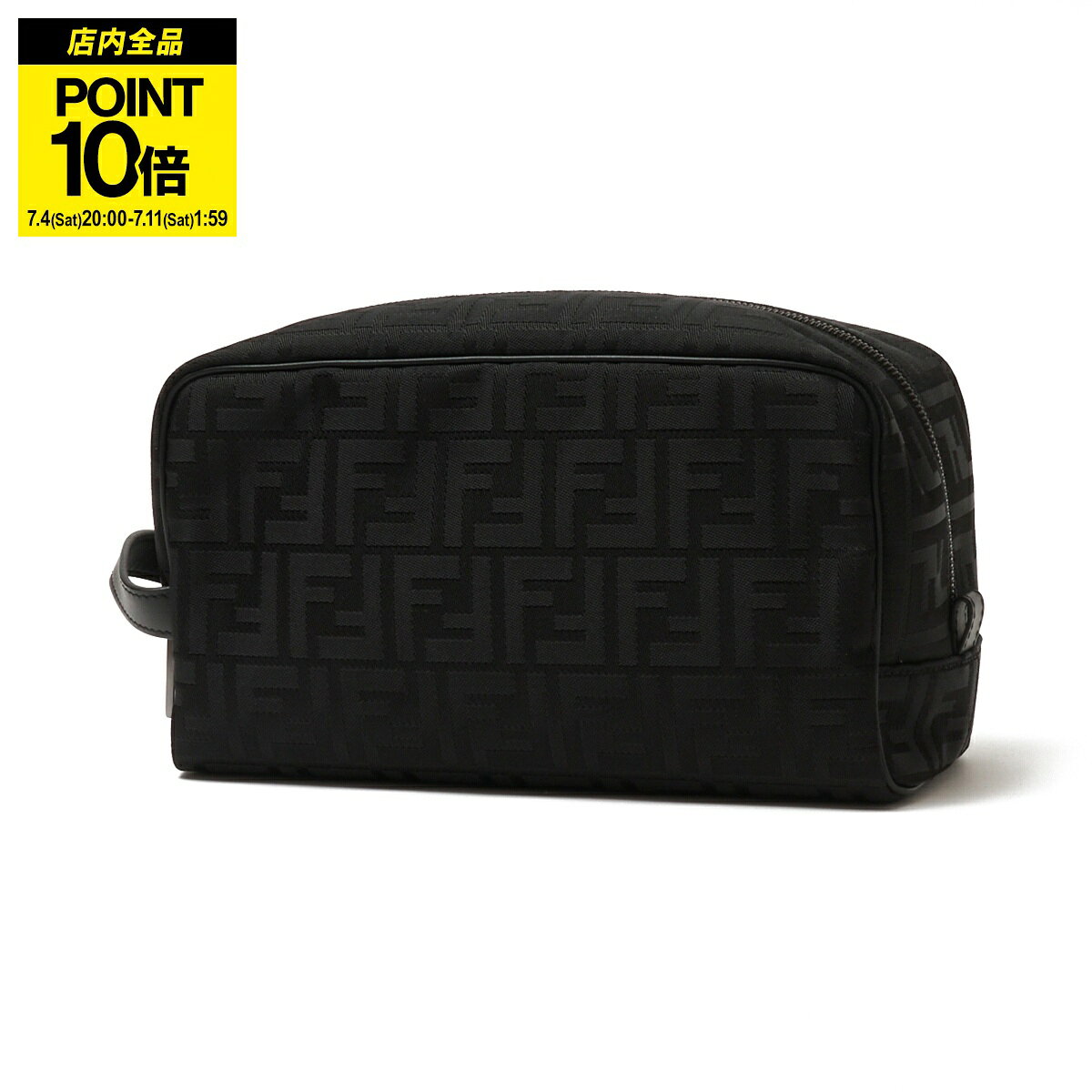 フェンディ FENDI セカンドバッグ ポーチ ブラック メンズ 7n0141 avc6 f1usq FF TOILETRY CASE MEDIUM