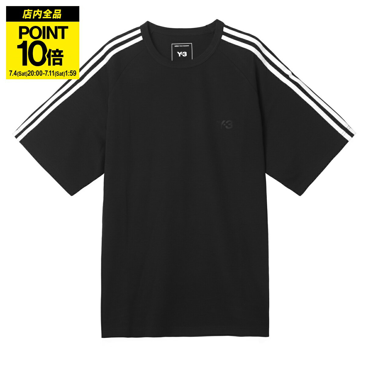 ワイスリー Y-3 クルーネックTシャツ ブラック メンズ jw7352 black Y-3 SHORT SLEEVE TEE 3-STRIPES ショート スリーブ ティー 3ストライプス