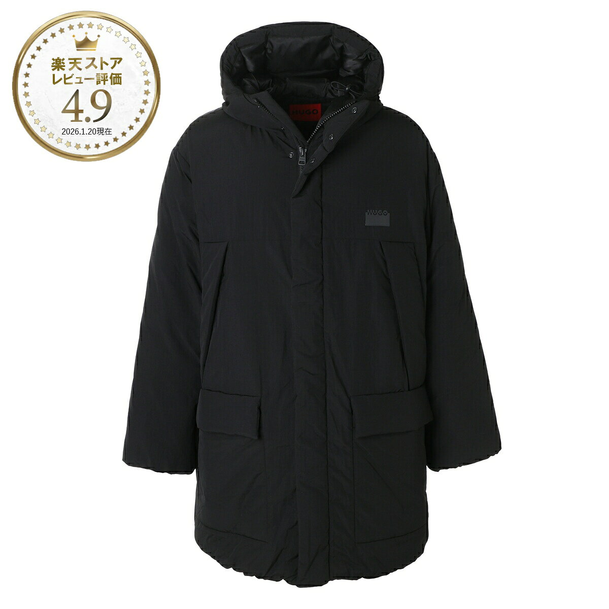 ヒューゴヒューゴボス HUGO HUGOBOSS 中綿入り コート フーデッド コート ブラック メンズ mandev2541 50549663 10274769 001 MANDEV2541