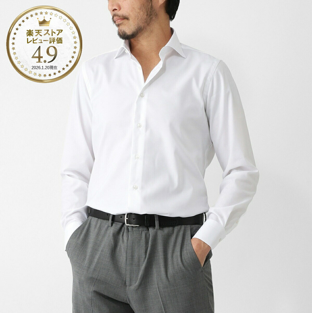 ボリエッロ BORRIELLO ワイドカラー シャツ セミワイドカラー フレンチカラー ホワイト メンズ marechiaro 15005 3 MARECHIARO SLIM FIT
