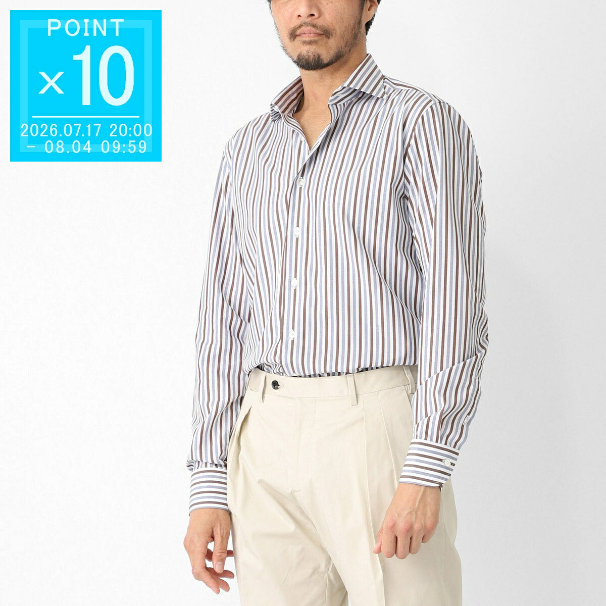 ボリエッロ BORRIELLO ワイドカラー シャツ セミワイドカラー フレンチカラー マルチカラー メンズ marechiaro 22009 1 MARECHIARO SLIM FIT マレキアーロ