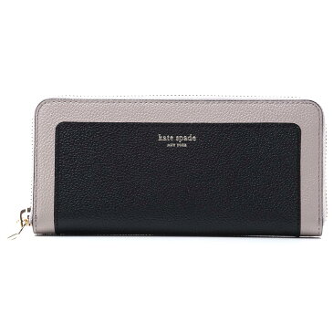 ケイトスペード Kate Spade ラウンドファスナー 長財布 小銭入れ付き レディース ギフト レザー slim continental wallet pwru7100 106 black warm taupe MARGAUX SLIM CONTINENTAL【あす楽対応_関東】【返品送料無料】【190403】