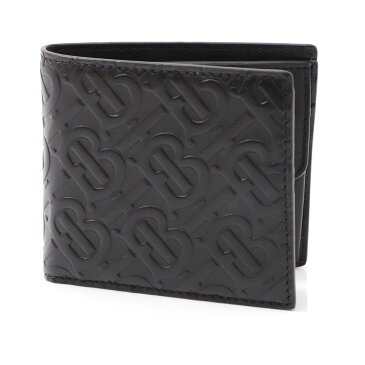 バーバリー BURBERRY 2つ折り 財布 小銭入れ付き ブラック メンズ 8017655 black MONOGRAMED LEATHER BILL COIN WALLET【あす楽対応_関東】【返品送料無料】【ラッピング無料】