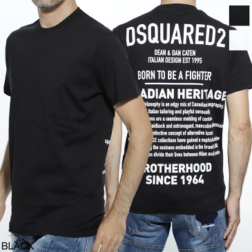 【アウトレット】ディースクエアード DSQUARED2 クルーネック Tシャツ メンズ カジュアル トップス インナー s74gd0600 s22844 900 BORN TO BE A FIGHTER【あす楽対応_関東】【返品送料無料】【ラッピング無料】