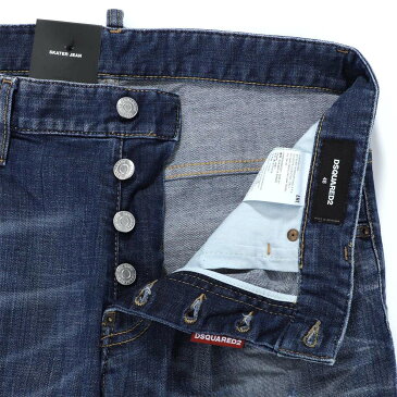 【アウトレット】ディースクエアード DSQUARED2 ジーンズ ボタンフライジーンズ ブルー メンズ コットン 綿 デニム s74lb0715 s30342 470 SKATER JEAN スケーター【あす楽対応_関東】【返品送料無料】【ラッピング無料】