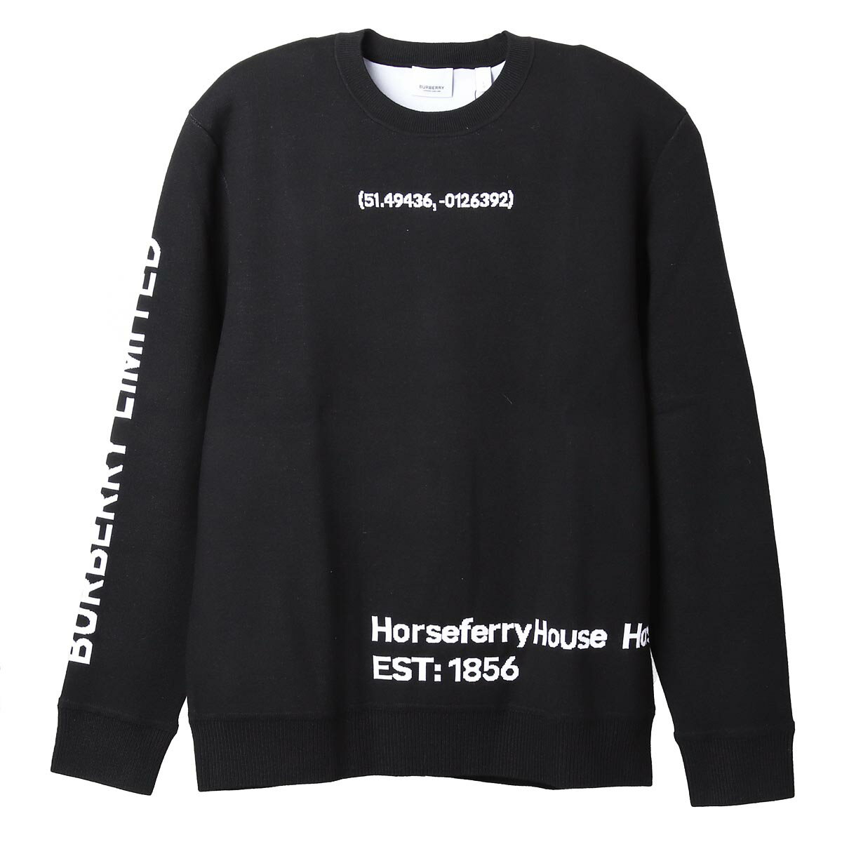 バーバリー BURBERRY クルーネック セーター ブラック メンズ 8033353 black LOCATION WOOL BLEND JACQUARD SWEATER【返品送料無料】【ラッピング無料】【あす楽対応_関東】